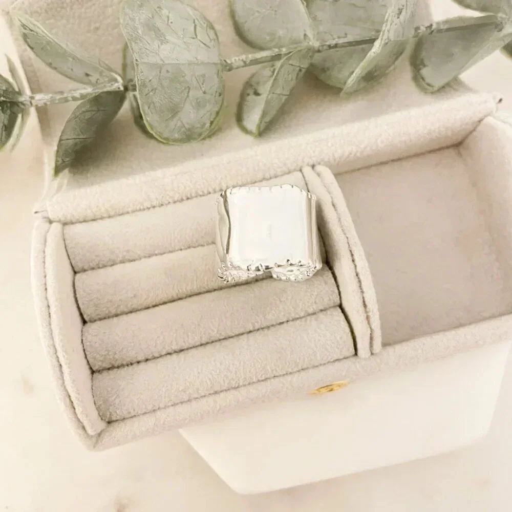 925 Sterling Silver Chunky Bold Statement Ring Large Thick Ring Wide Ring